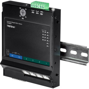 TRENDnet TI-PG62F 6-Port Gigabit Ethernet Front Access Switch, 4 Gigabit PoE+ and 2 Gigabit SFP ports, 12 Gbps switching capacity, DIN-rail/Magnet